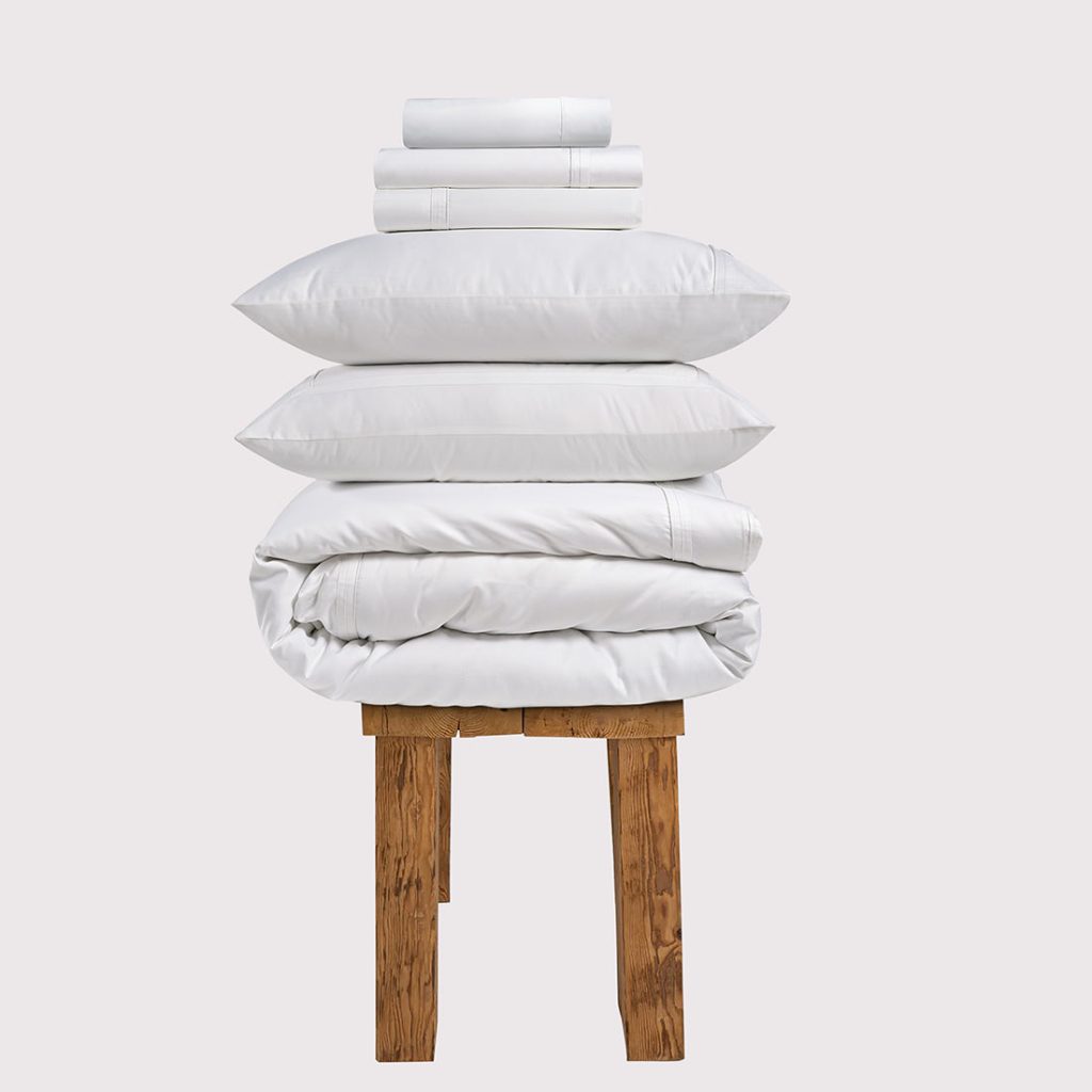 800 Thread Count Egyptian Cotton Royalton LUXE Bedding Set - Brilliant White, Super King / Brilliant White