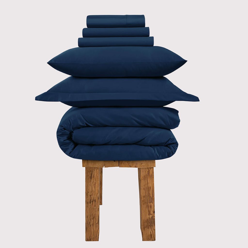 800 Thread Count Egyptian Cotton Grand Splendour Lux Buttery Smooth - Navy Peony Bedding Set, Super King / Navy Peony