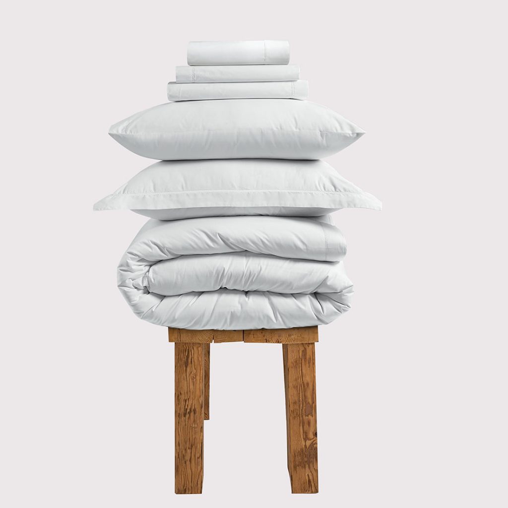 300 Thread Count Percale Brookshire Bedding Set - Brilliant White, Super King / Brilliant White