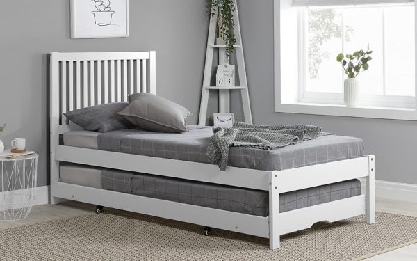Birlea Buxton Trundle Bed Frame Single White | Bed Sava