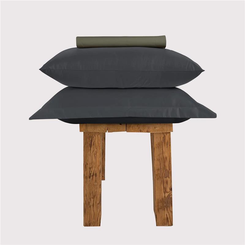 800 Thread Count Grand Splendour LUXE Sheet Set - Sage Green with Graphite Grey Bedding, Single / Fitted / Standard