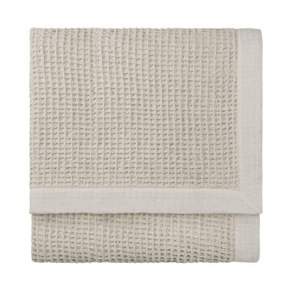 Cotton Waffle Throw  Stone | Bed Sava