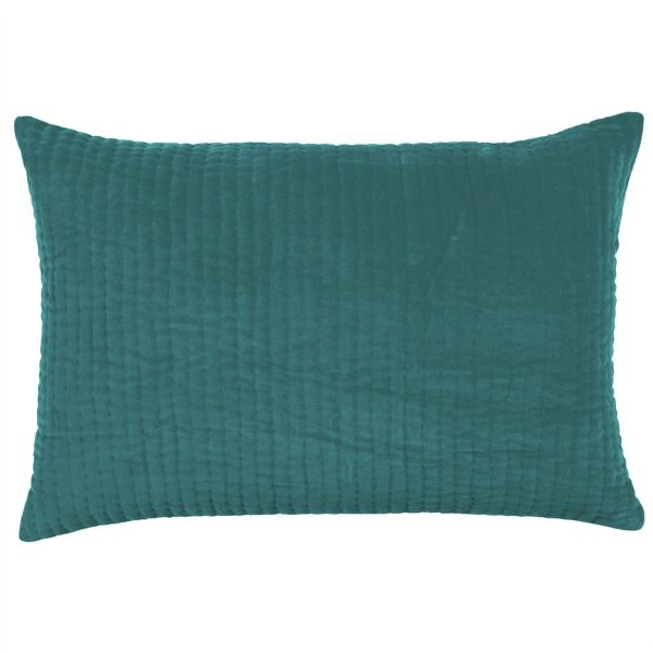 Velvet Quilted Cushion  Ocean | Bed Sava
