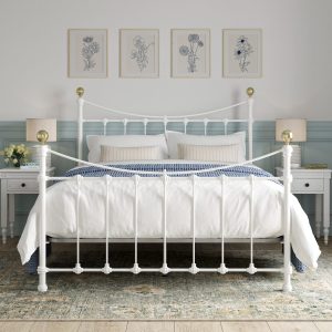 Arabella Bed  Porcelain White Double | Bed Sava
