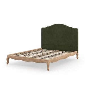 Sienna Velvet Bed  Moss Green  Weathered Oak Double | Bed Sava