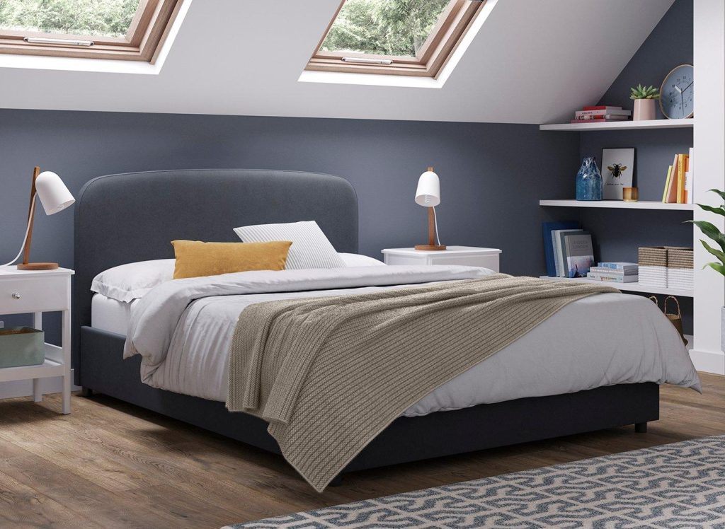 Johnson Upholstered Ottoman Bed Frame - 5'0 King - Blue