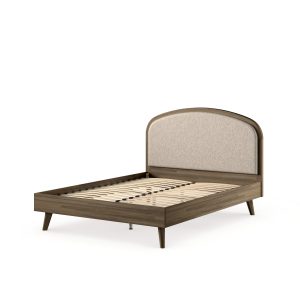 Saunders Bed  Taupe  Neutral Wood King | Bed Sava