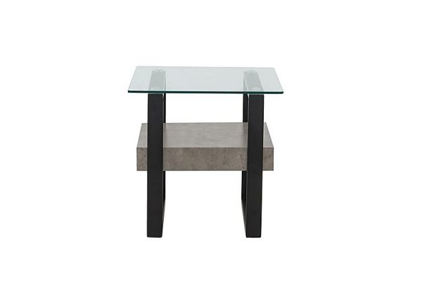 Odense Glass Lamp Table with Black Legs | Bed Sava