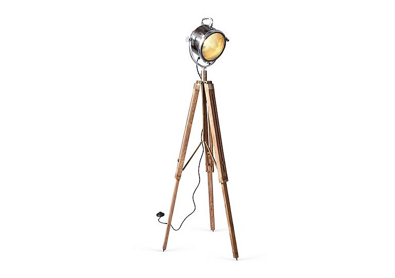 Culinary Concepts - Spotlight Floor Lamp with Two Tone Natural Wood Tripod