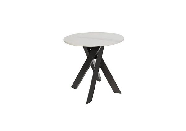 Samurai Round Lamp Table with White Ceramic Top | Bed Sava
