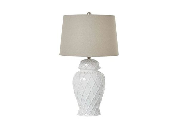 White Ginger Jar Table Lamp | Bed Sava