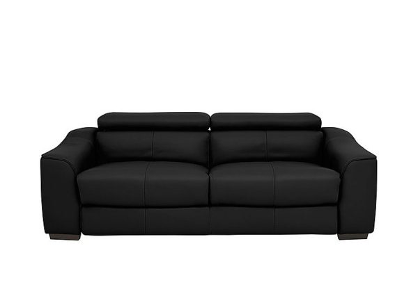 Elixir 3 Seater BV Leather Sofa Bed  Classic Black | Bed Sava