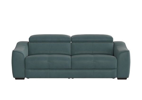 Elixir 3 Seater BV Leather Sofa Bed  BV Lake Green | Bed Sava