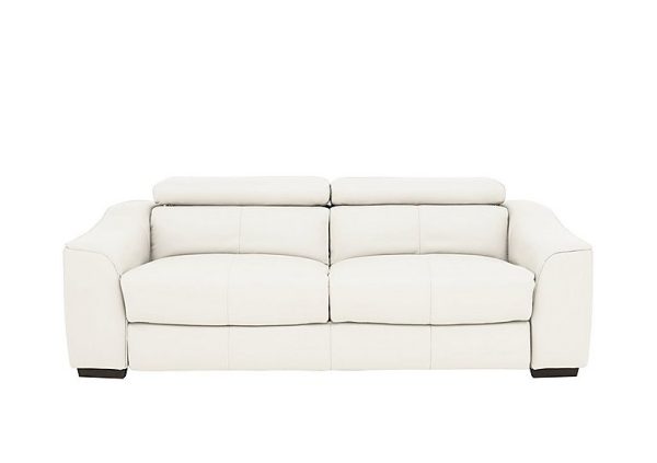 Elixir 3 Seater BV Leather Sofa Bed  BV Star White | Bed Sava