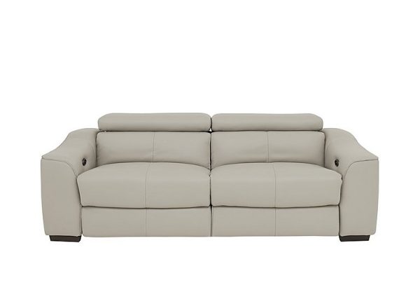 Elixir 3 Seater BV Leather Sofa Bed  Silver Grey | Bed Sava