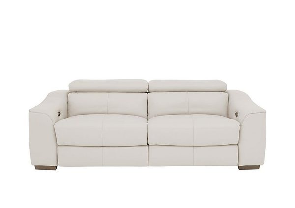 Elixir 3 Seater BV Leather Sofa Bed  Frost | Bed Sava