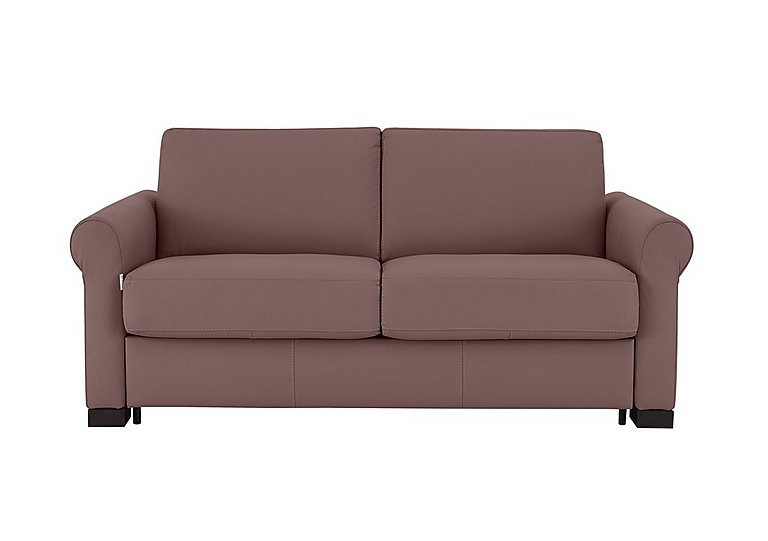 Nicoletti - Alcova 2 Seater Leather Sofa Bed with Scroll Arms - Botero Cipria