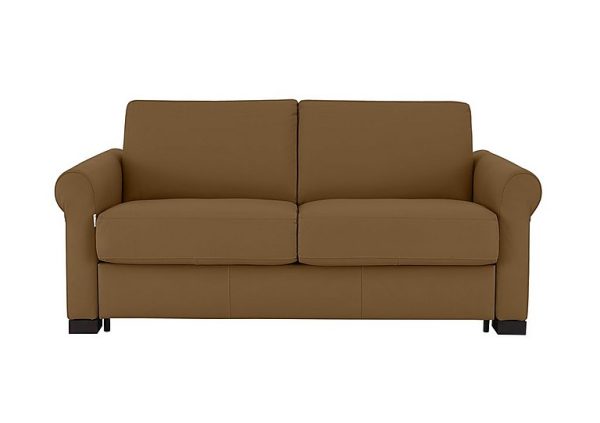 Nicoletti  Alcova 2 Seater Leather Sofa Bed with Scroll Arms  Botero Cuoio | Bed Sava