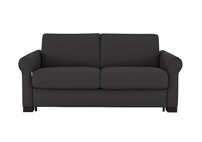 Nicoletti - Alcova 2 Seater Leather Sofa Bed with Scroll Arms - Botero Nero
