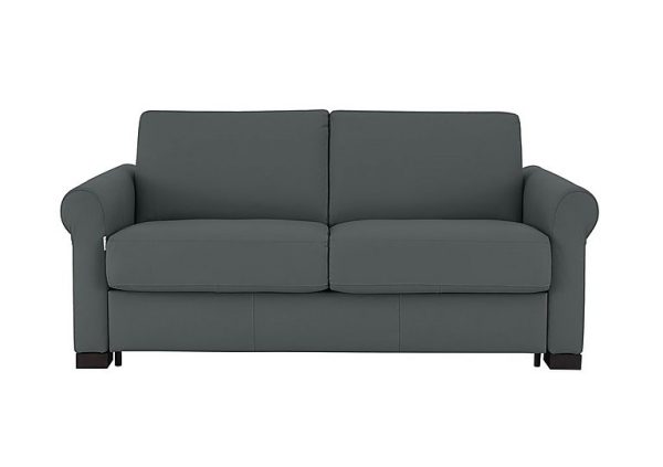 Nicoletti  Alcova 2 Seater Leather Sofa Bed with Scroll Arms  Botero Ottanio | Bed Sava