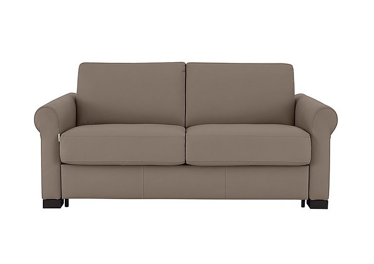 Nicoletti - Alcova 2 Seater Leather Sofa Bed with Scroll Arms - Botero Taupe