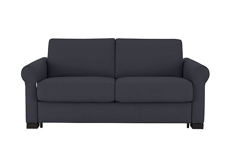 Nicoletti - Alcova 2 Seater Leather Sofa Bed with Scroll Arms - Torello Blu