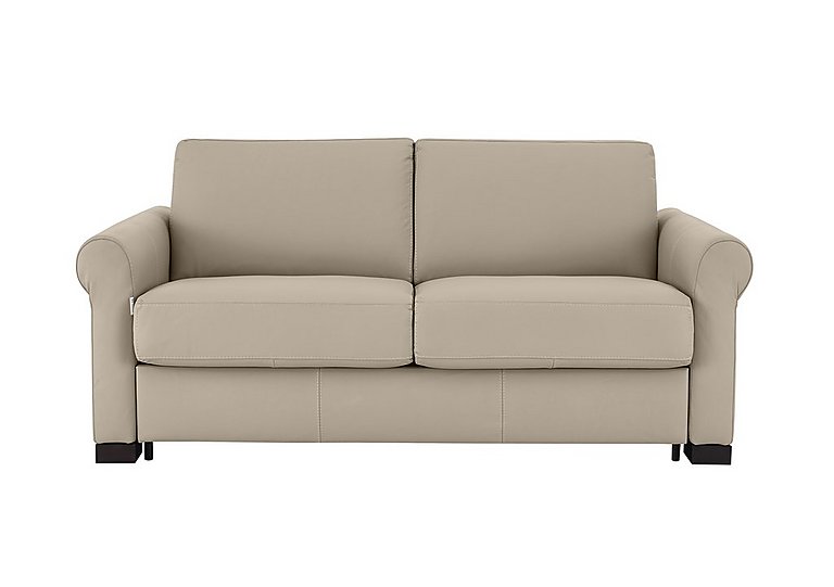 Nicoletti - Alcova 2 Seater Leather Sofa Bed with Scroll Arms - Torello Fango