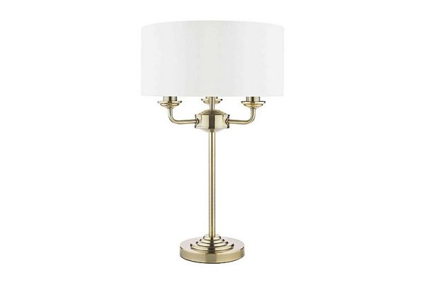 Laura Ashley  Sorrento 3 Light Table Lamp  Antique Brass | Bed Sava