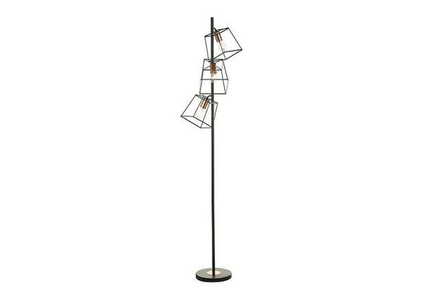 Tower 3 Light Floor Lamp  Black | Bed Sava