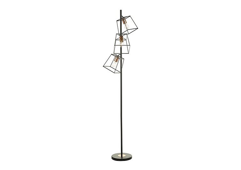 Tower 3 Light Floor Lamp - Black