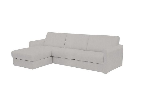 Nicoletti  Alcova 3 Seater Left Hand Facing Fabric Sofa Bed and Storage Chaise with Slim Arms  Flambe Ghiaccio | Bed Sava