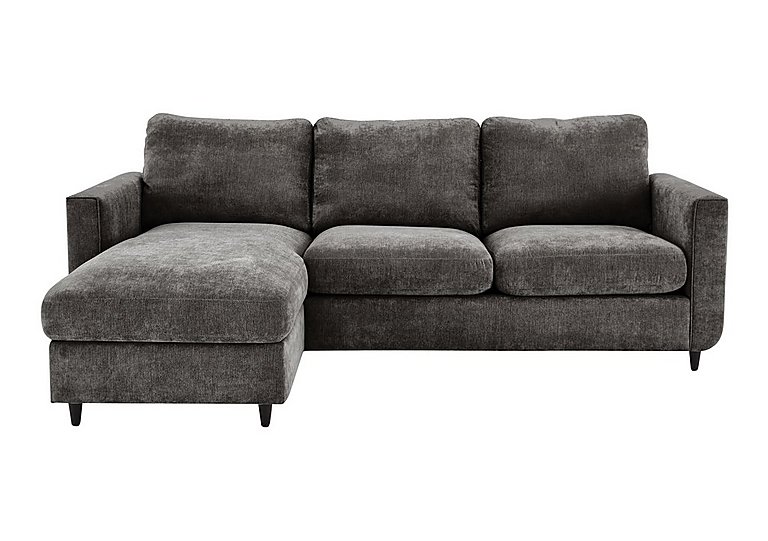 Esprit Fabric Left Hand Facing Chaise Sofa Bed with Storage - Pewter