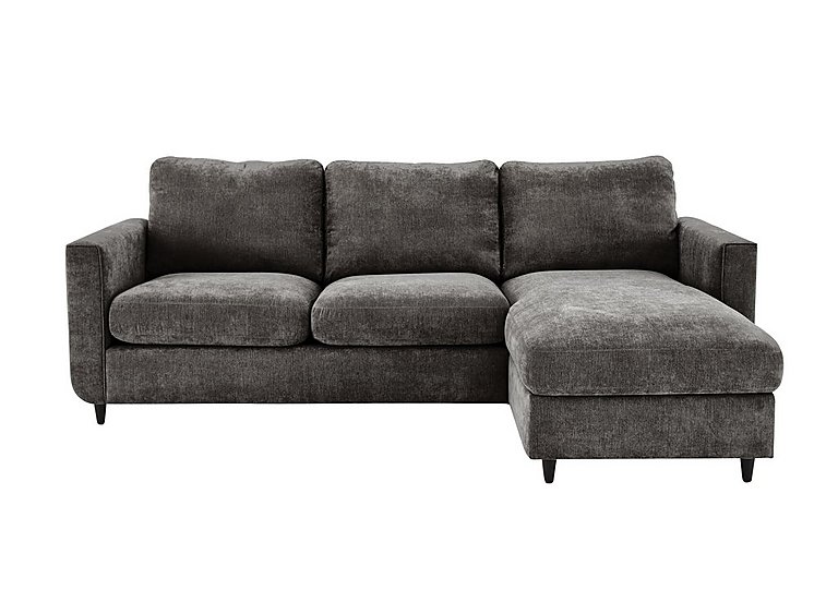 Esprit Fabric Right Hand Facing Chaise Sofa Bed with Storage - Pewter