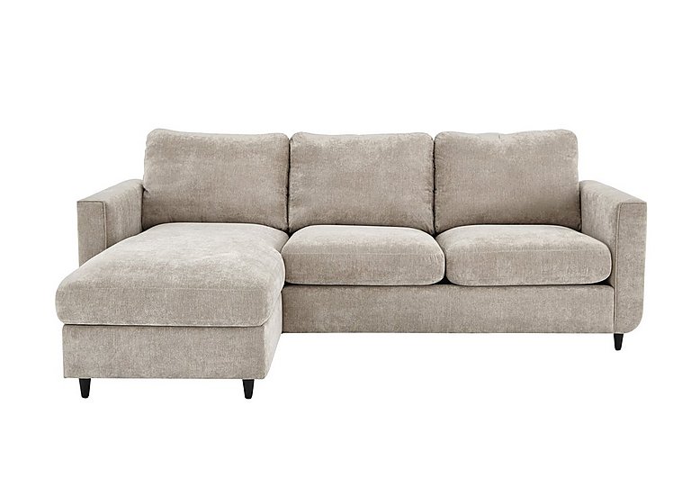 Esprit Fabric Left Hand Facing Chaise Sofa Bed with Storage - Silver