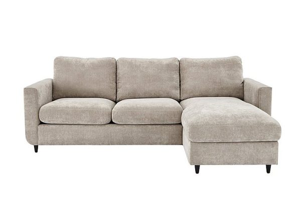 Esprit Fabric Right Hand Facing Chaise Sofa Bed with Storage  Silver | Bed Sava
