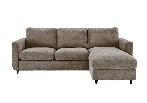 Esprit Fabric Right Hand Facing Chaise Sofa Bed with Storage  Taupe | Bed Sava