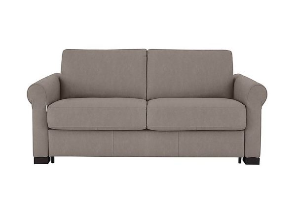 Nicoletti  Alcova 2 Seater Fabric Sofa Bed with Scroll Arms  Flambe Tortora | Bed Sava