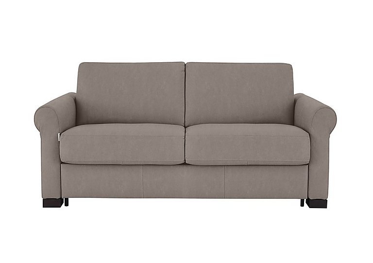 Nicoletti - Alcova 2 Seater Fabric Sofa Bed with Scroll Arms - Flambe Tortora
