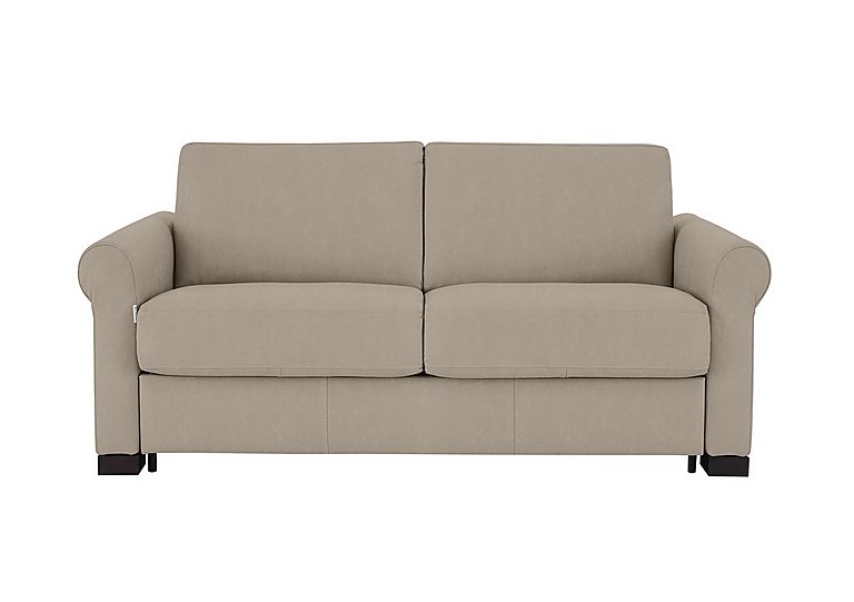 Nicoletti - Alcova 2 Seater Fabric Sofa Bed with Scroll Arms - Flambe Visone