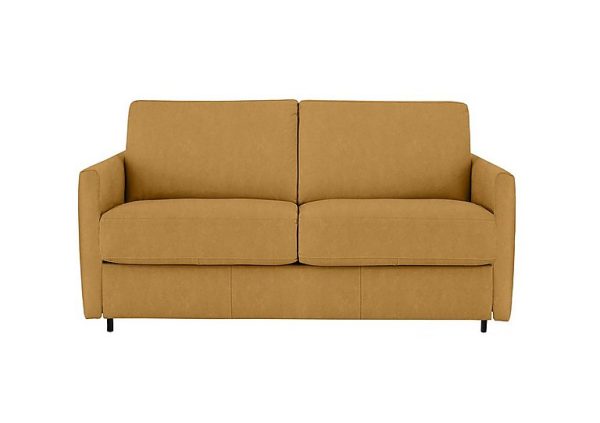 Nicoletti  Alcova 2 Seater Fabric Sofa Bed with Slim Arms  Flambe Ocre | Bed Sava