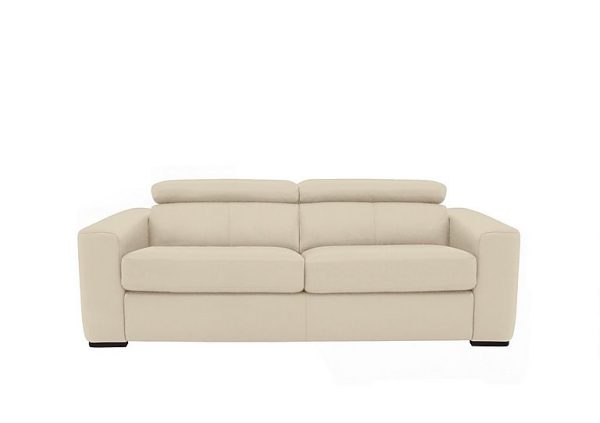 Infinity 3 Seater BV Leather Sofa Bed  BV Bisque | Bed Sava