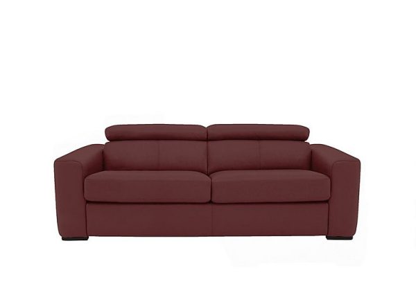 Infinity 3 Seater BV Leather Sofa Bed  BV Deep Red | Bed Sava
