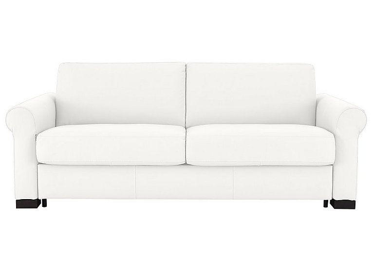 Nicoletti - Alcova 3 Seater Leather Sofa Bed with Scroll Arms - Botero Bianco