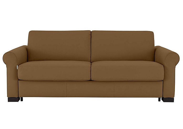 Nicoletti - Alcova 3 Seater Leather Sofa Bed with Scroll Arms - Botero Cuoio