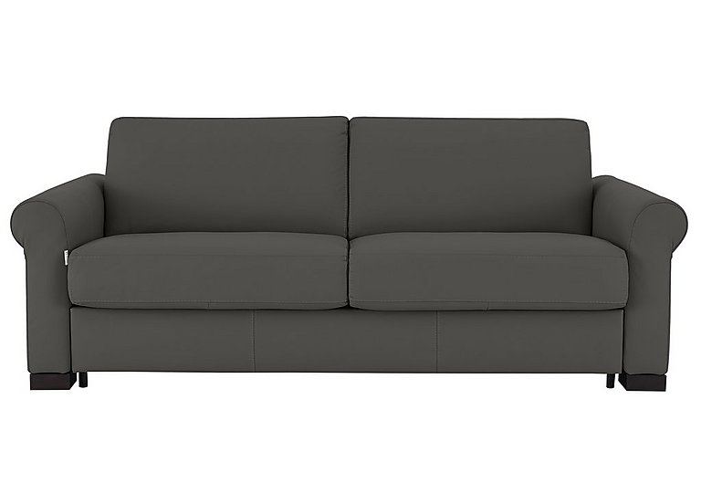 Nicoletti - Alcova 3 Seater Leather Sofa Bed with Scroll Arms - Botero Grigio