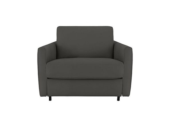 Nicoletti  Alcova Leather Chair Sofa Bed with Slim Arms  Botero Grigio | Bed Sava