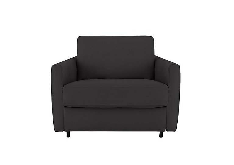 Nicoletti - Alcova Leather Chair Sofa Bed with Slim Arms - Botero Nero