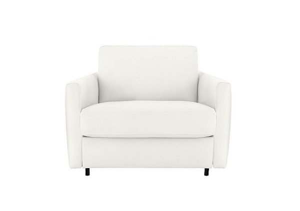 Nicoletti  Alcova Leather Chair Sofa Bed with Slim Arms  Torello Bianco Puro | Bed Sava