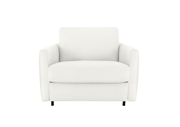 Nicoletti - Alcova Leather Chair Sofa Bed with Slim Arms - Torello Bianco Puro