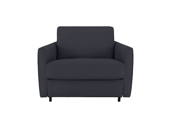 Nicoletti  Alcova Leather Chair Sofa Bed with Slim Arms  Torello Blu | Bed Sava
